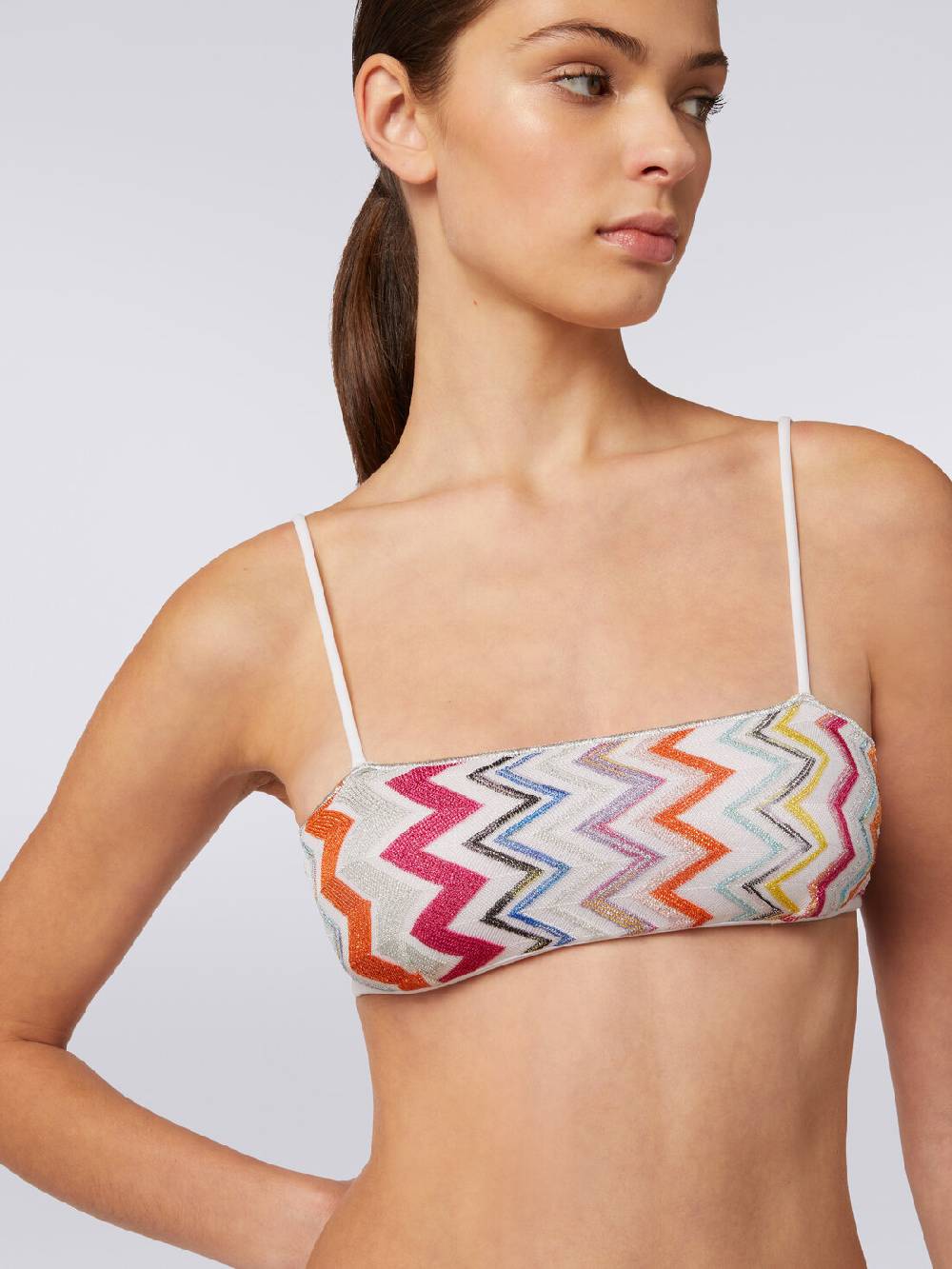 M Missoni Bikini in viscosa zig zag con lurex e slip a vita alta Negozi Online