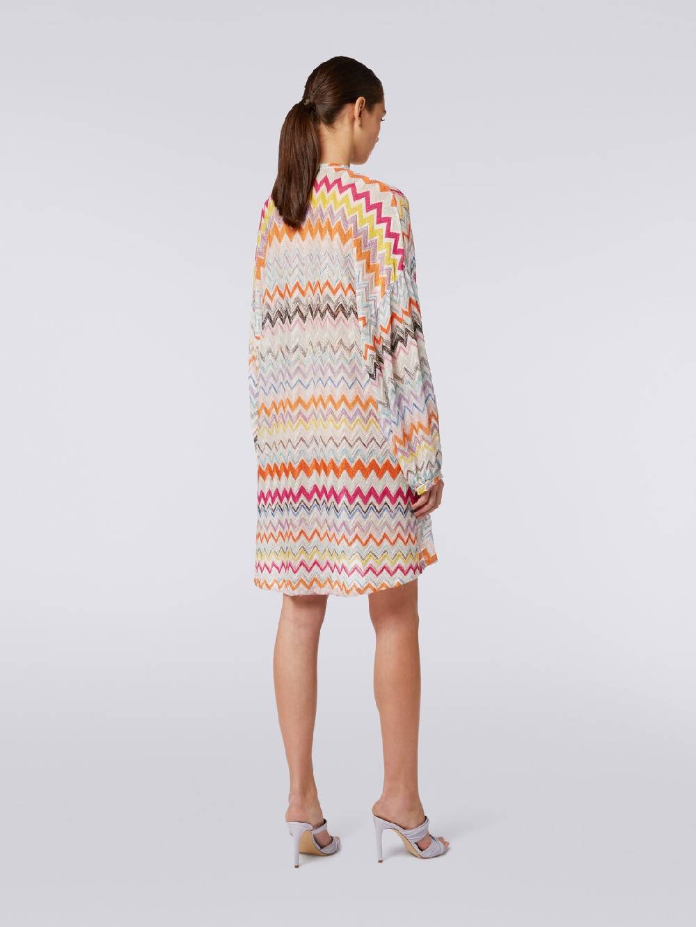 M Missoni Caftano copricostume corto con motivo zig zag e lurex Consegna Veloce