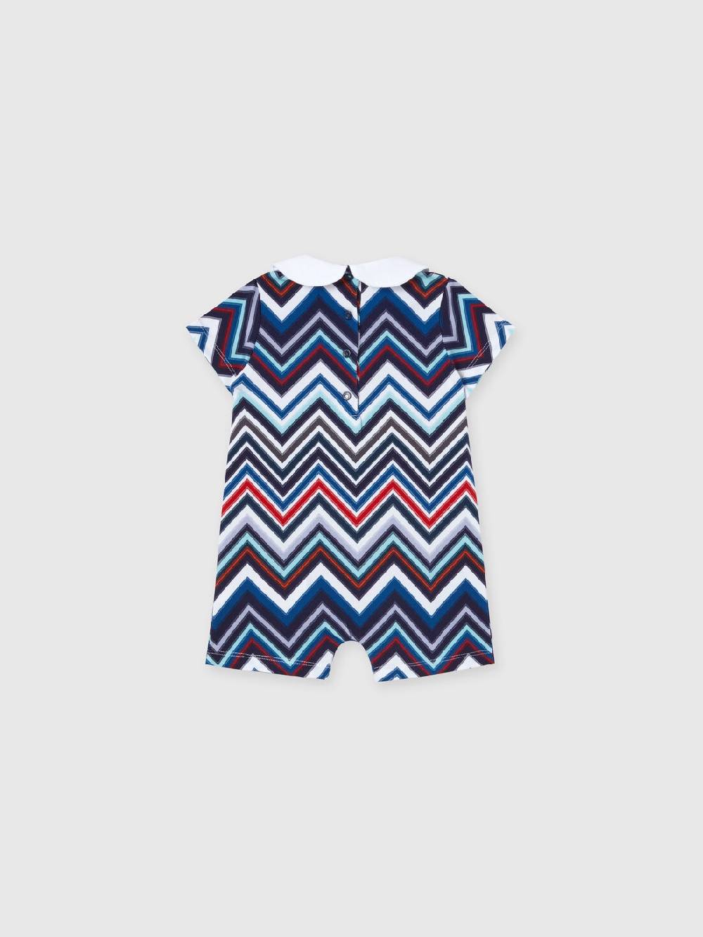 M Missoni Set due pezzi con tutina e zuccotto in cotone chevron Sottocosto