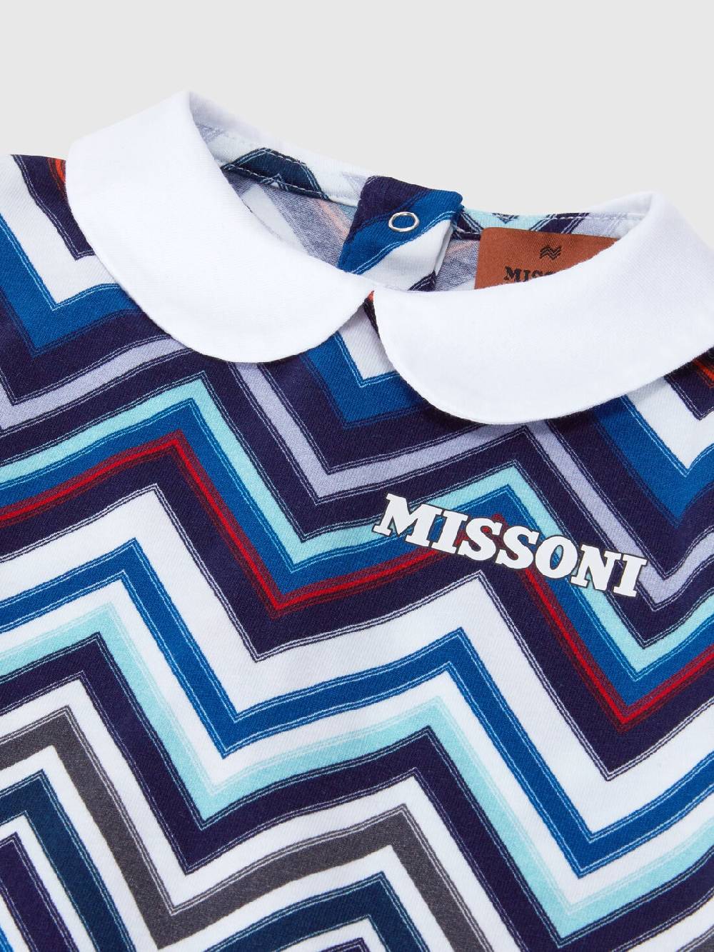 M Missoni Set due pezzi con tutina e zuccotto in cotone chevron Sottocosto