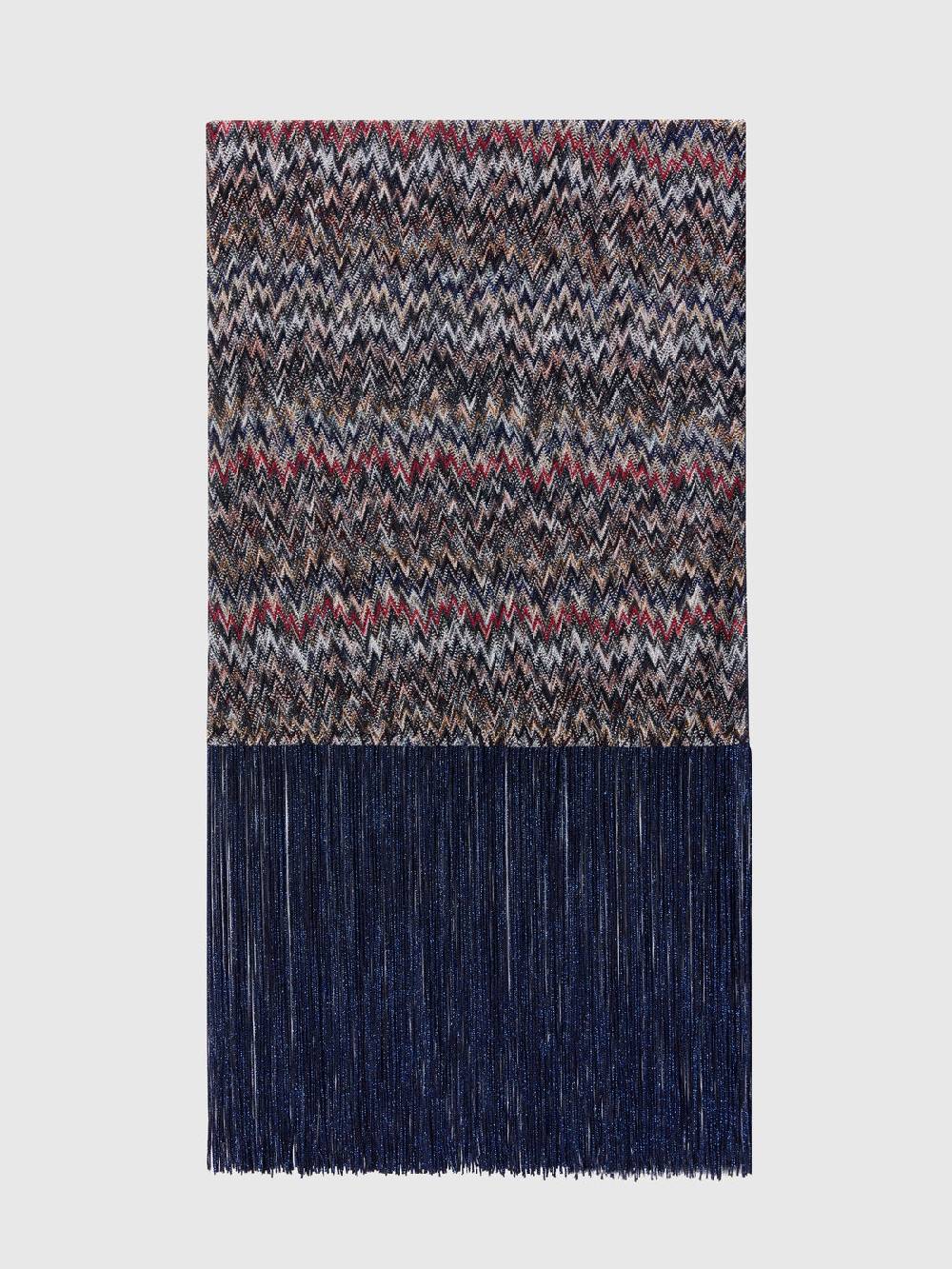 M Missoni Stola in viscosa lamé chevron con frange Convenienza