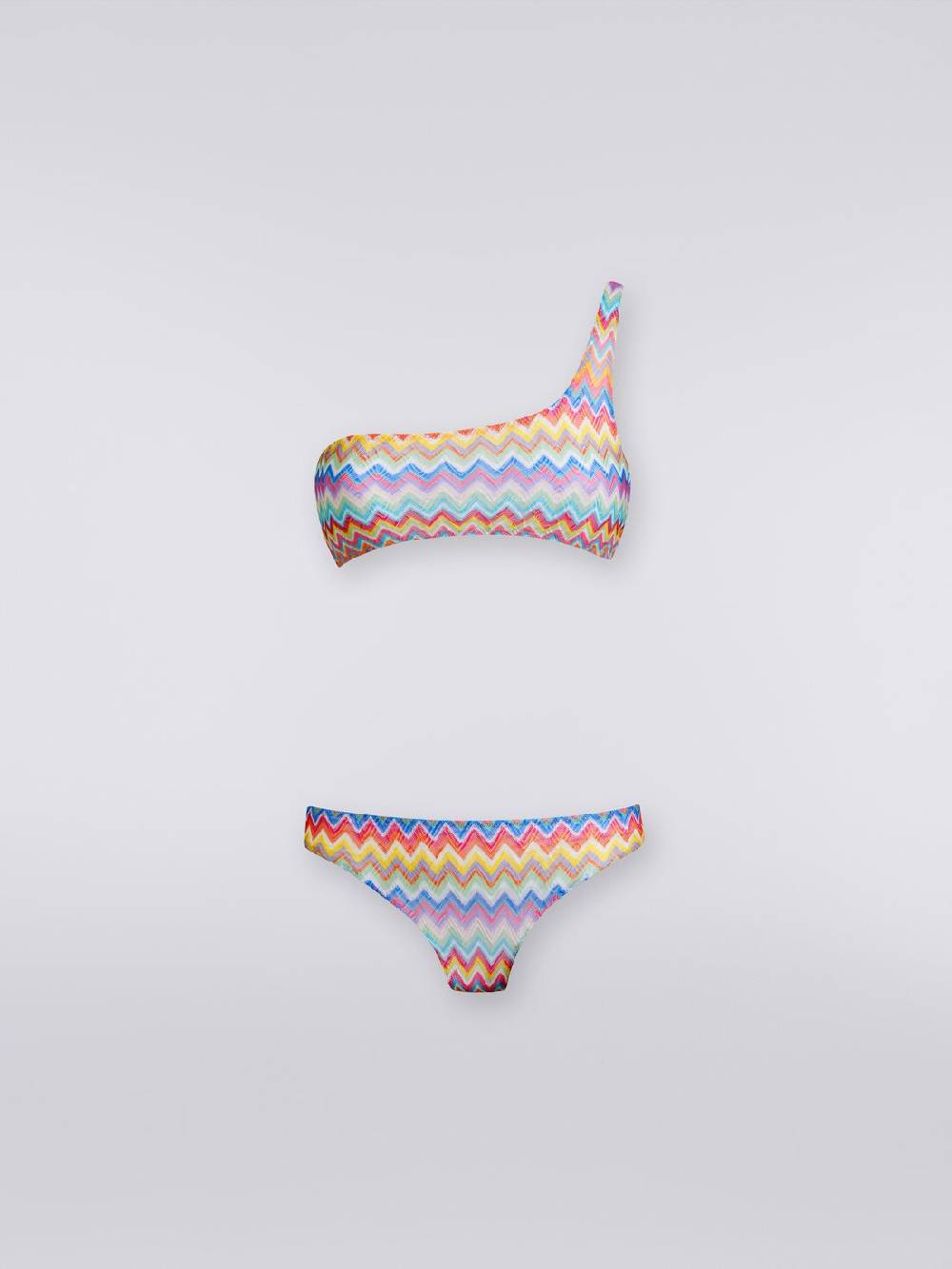 M Missoni Bikini monospalla con stampa zig zag Offerta