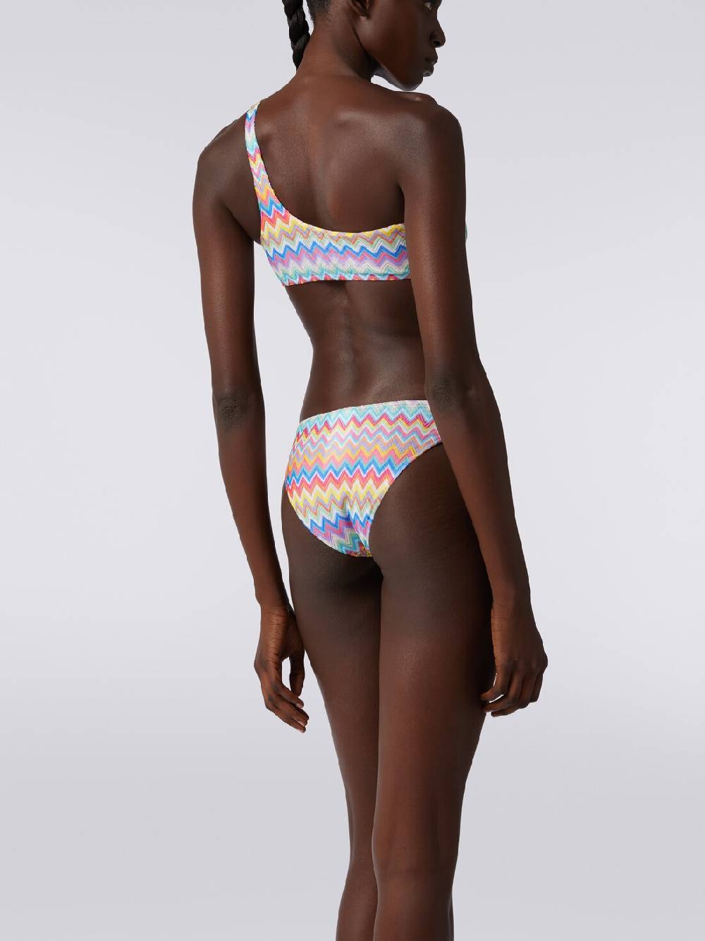 M Missoni Bikini monospalla con stampa zig zag Offerta