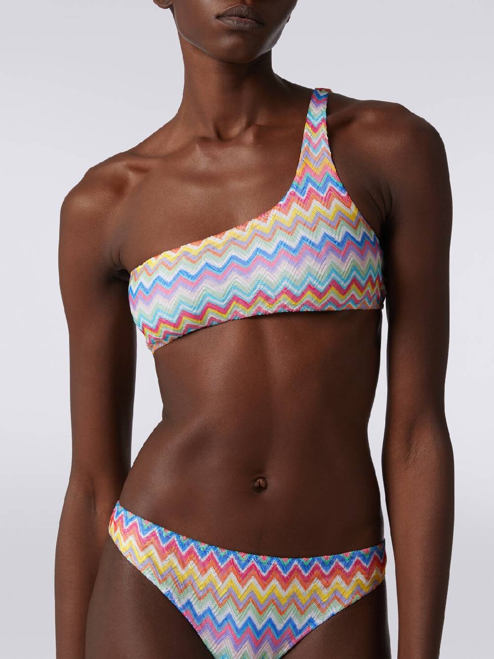 M Missoni Bikini monospalla con stampa zig zag Offerta