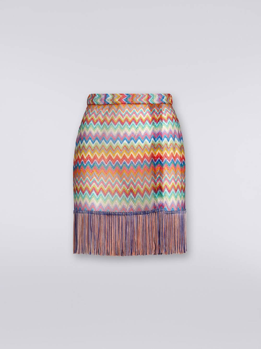 M Missoni Minigonna copricostume a portafoglio con frange In Vendita