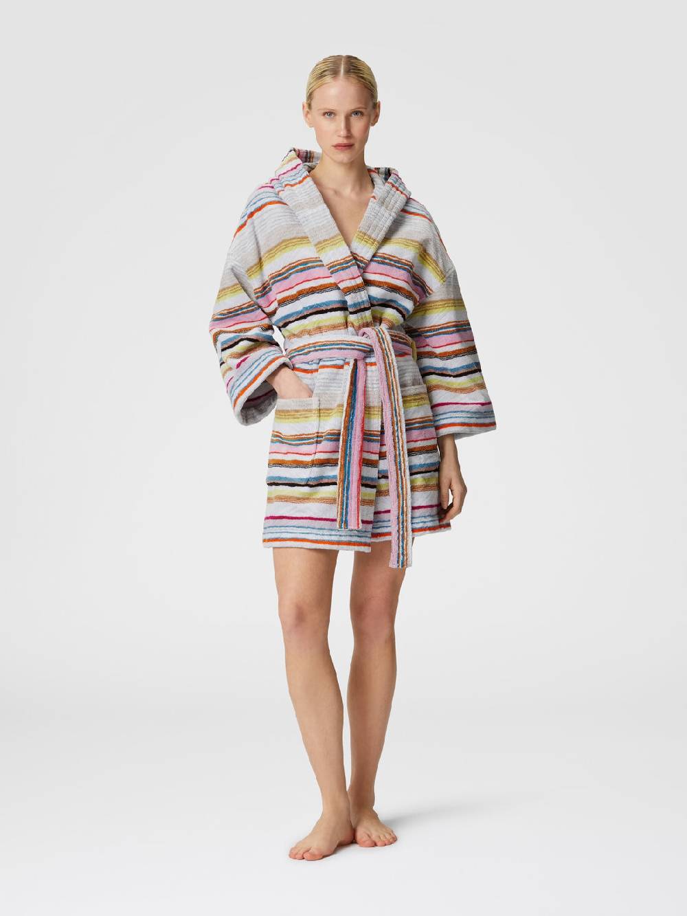 M Missoni Accappatoio corto Moonshadow in spugna di cotone con lurex Vendite Flash