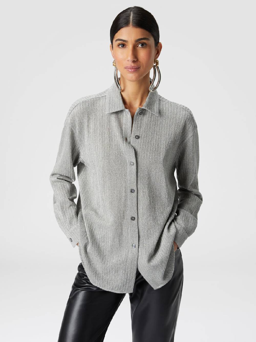 M Missoni Camicia oversize in cotone e viscosa lamé Nuova