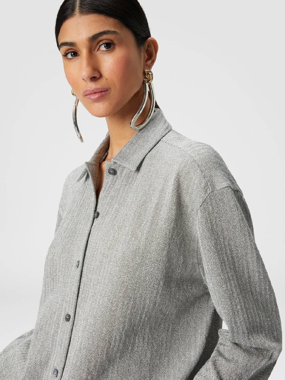 M Missoni Camicia oversize in cotone e viscosa lamé Nuova