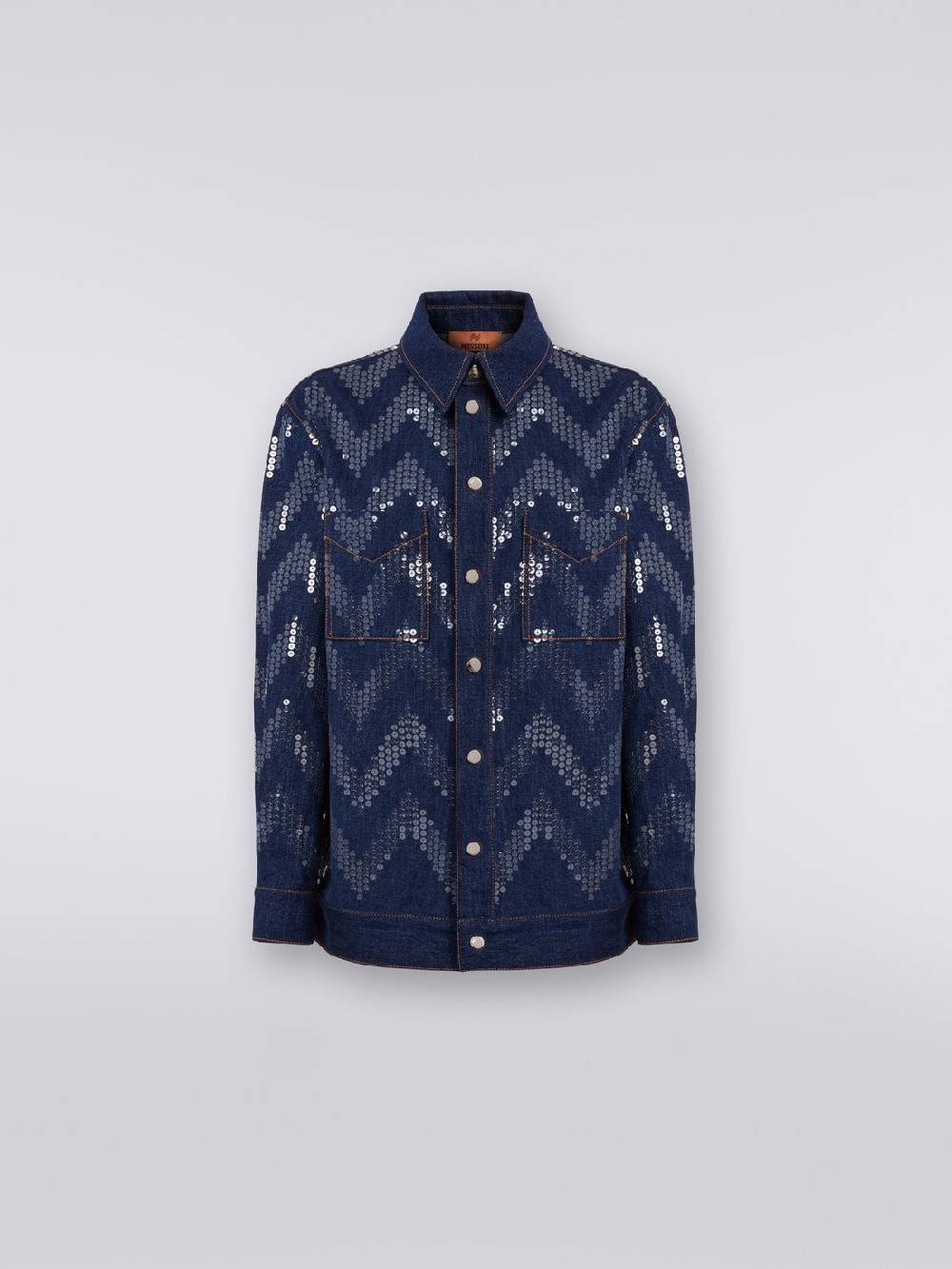 M Missoni Overshirt in denim con applicazione di paillettes Sconto di tempo limitato