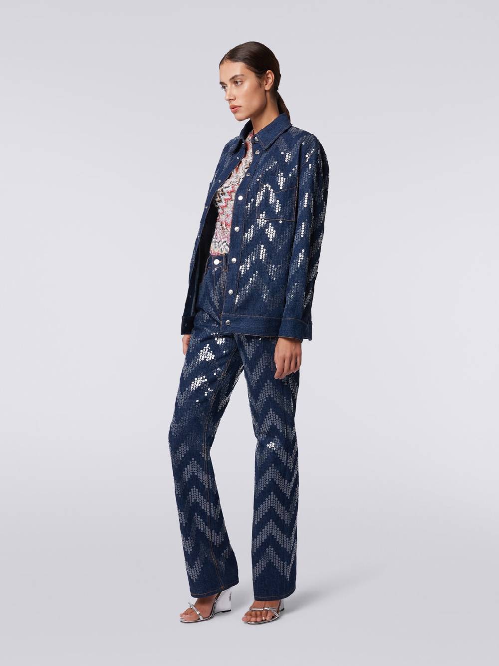 M Missoni Overshirt in denim con applicazione di paillettes Sconto di tempo limitato