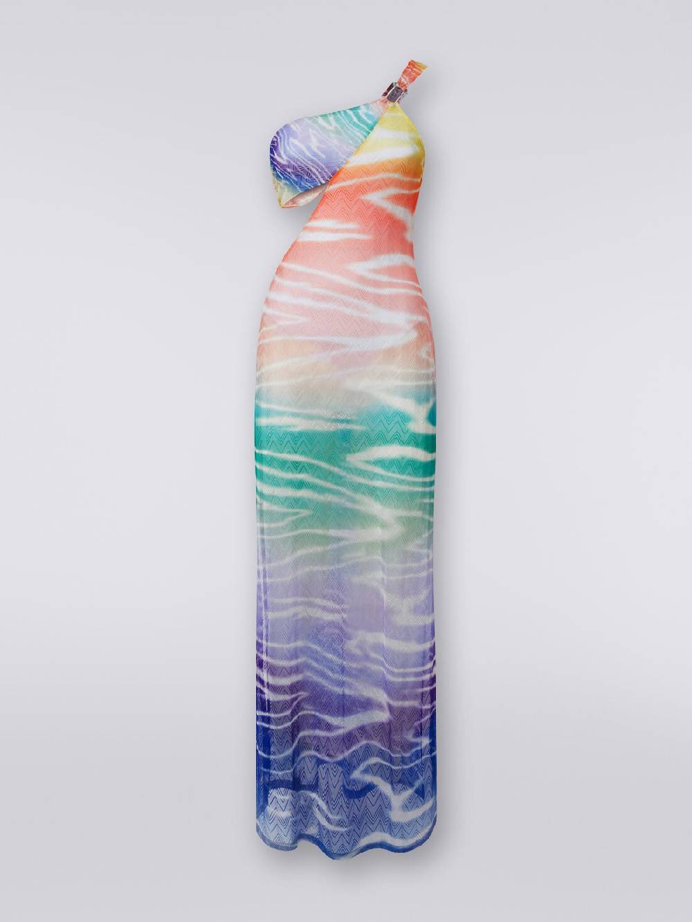 M Missoni Abito copricostume lungo monospalla stampa tie-dye Negozio online di fabbrica