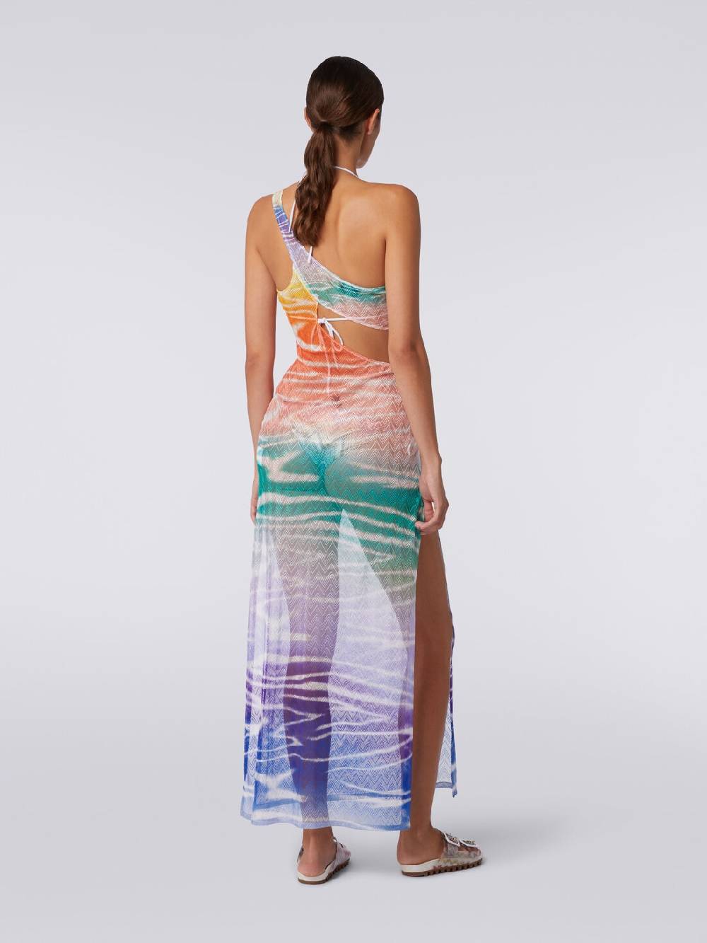 M Missoni Abito copricostume lungo monospalla stampa tie-dye Negozio online di fabbrica