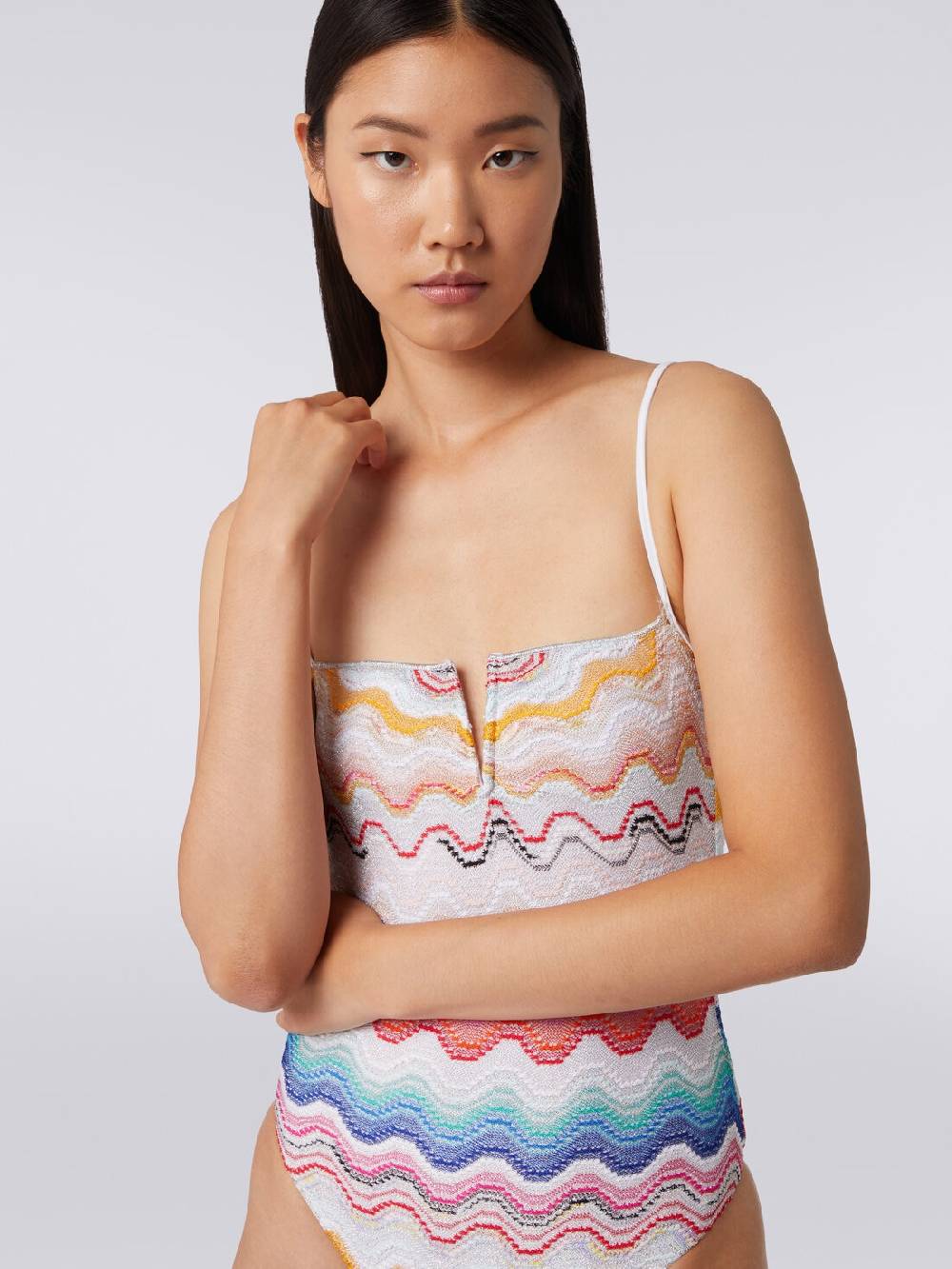 M Missoni Costume intero motivo onda con ferretto Grande vendita