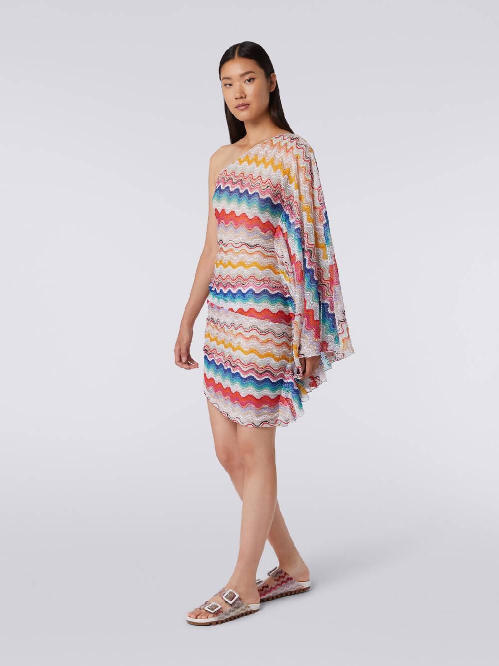 M Missoni Abito copricostume monospalla in crochet motivo onda Flash Sale