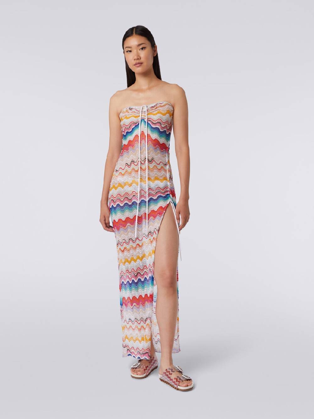 M Missoni Abito copricostume lungo in crochet motivo onda Black Friday