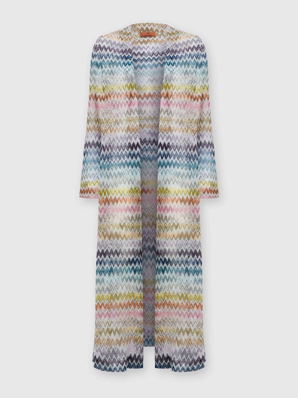 M Missoni Cardigan lungo in misto viscosa zig zag lamé Cyber Monday