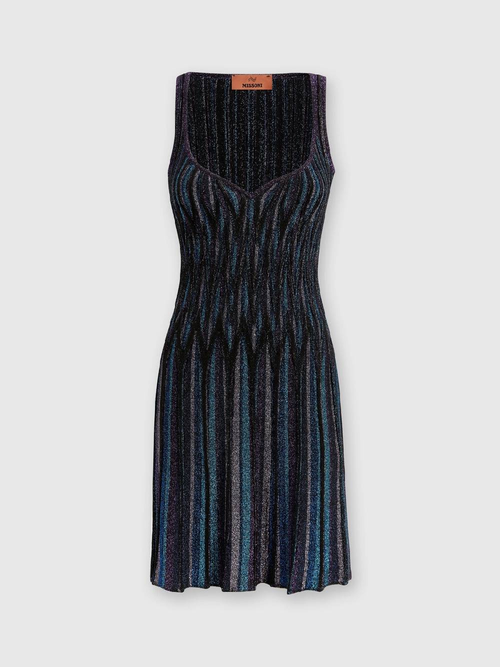 M Missoni Mini-abito motivo diamante lamé con scollatura a cuore Offerta natalizia