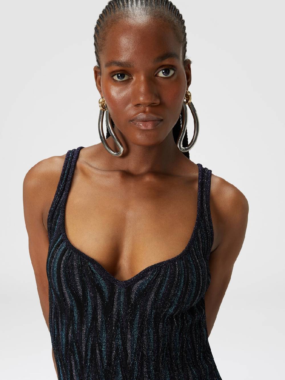 M Missoni Mini-abito motivo diamante lamé con scollatura a cuore Offerta natalizia