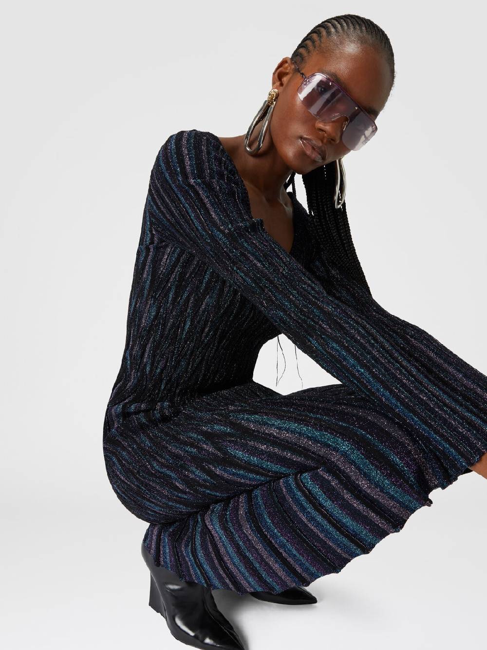 M Missoni Gonna midi svasata motivo diamante lamé Offerta Pasqua