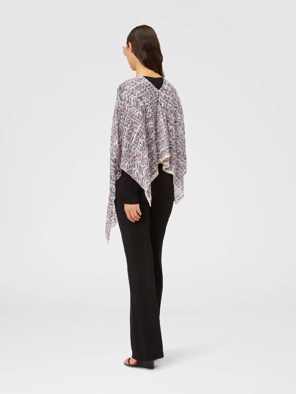 M Missoni Poncho in maglia di viscosa e cotone chevron Offerta Anniversario