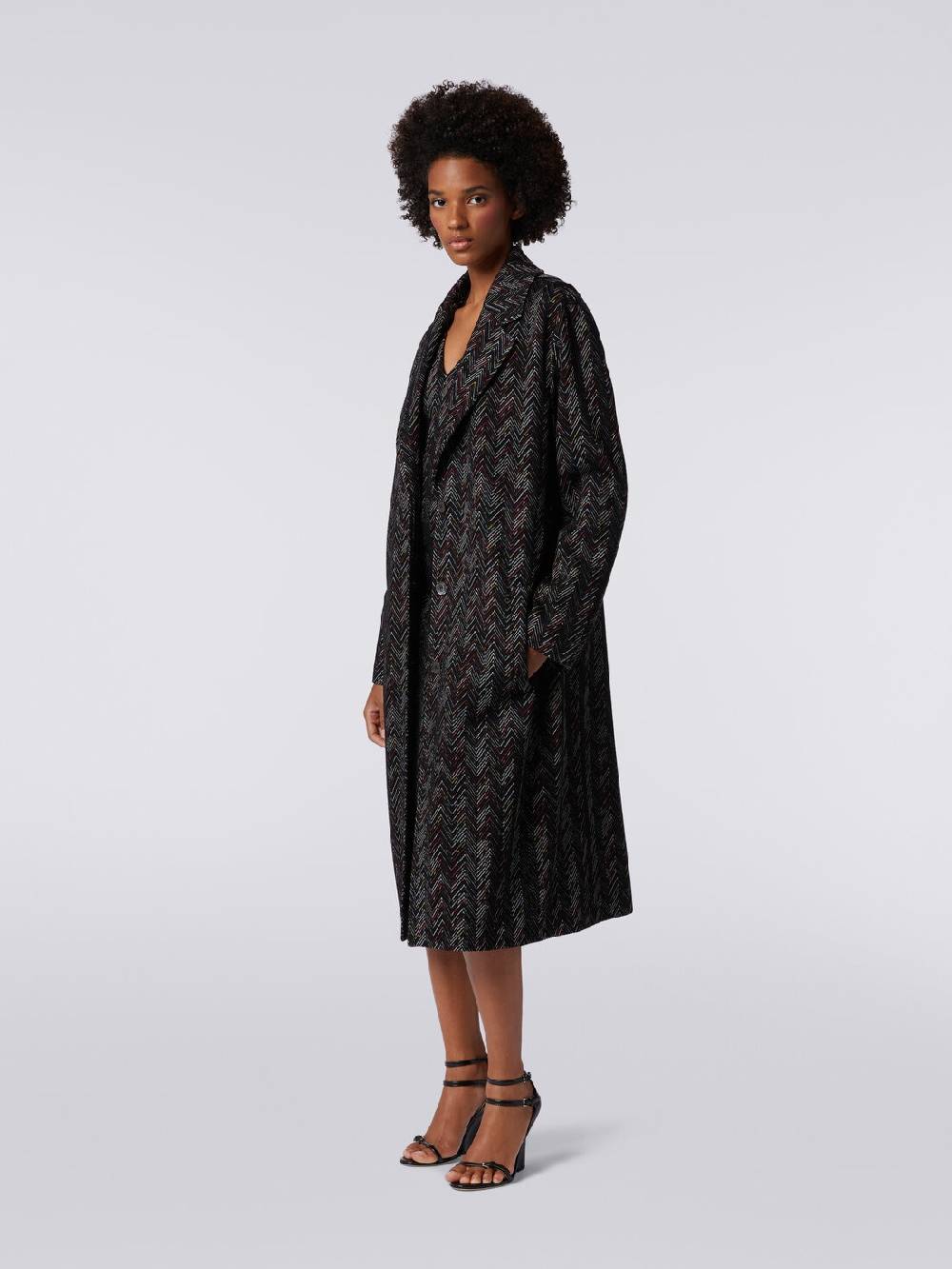M Missoni Cappotto monopetto in misto lana zig zag Smaltimento dello stoccaggio
