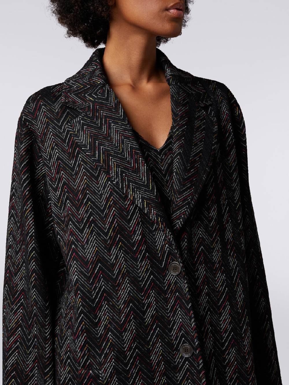 M Missoni Cappotto monopetto in misto lana zig zag Smaltimento dello stoccaggio