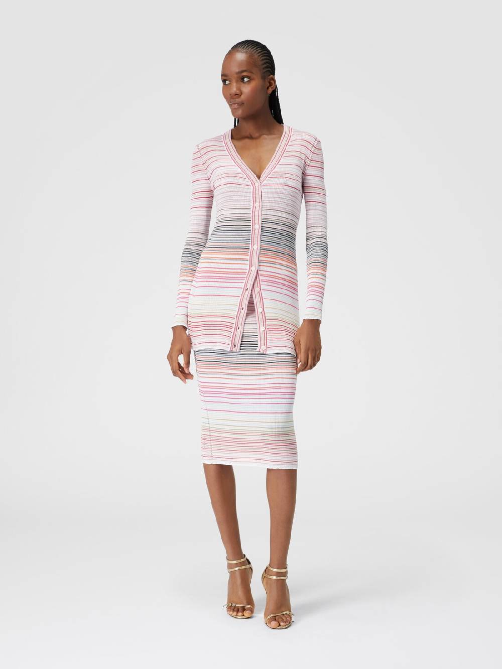 M Missoni Cardigan in cotone e viscosa a righe Vendita calda