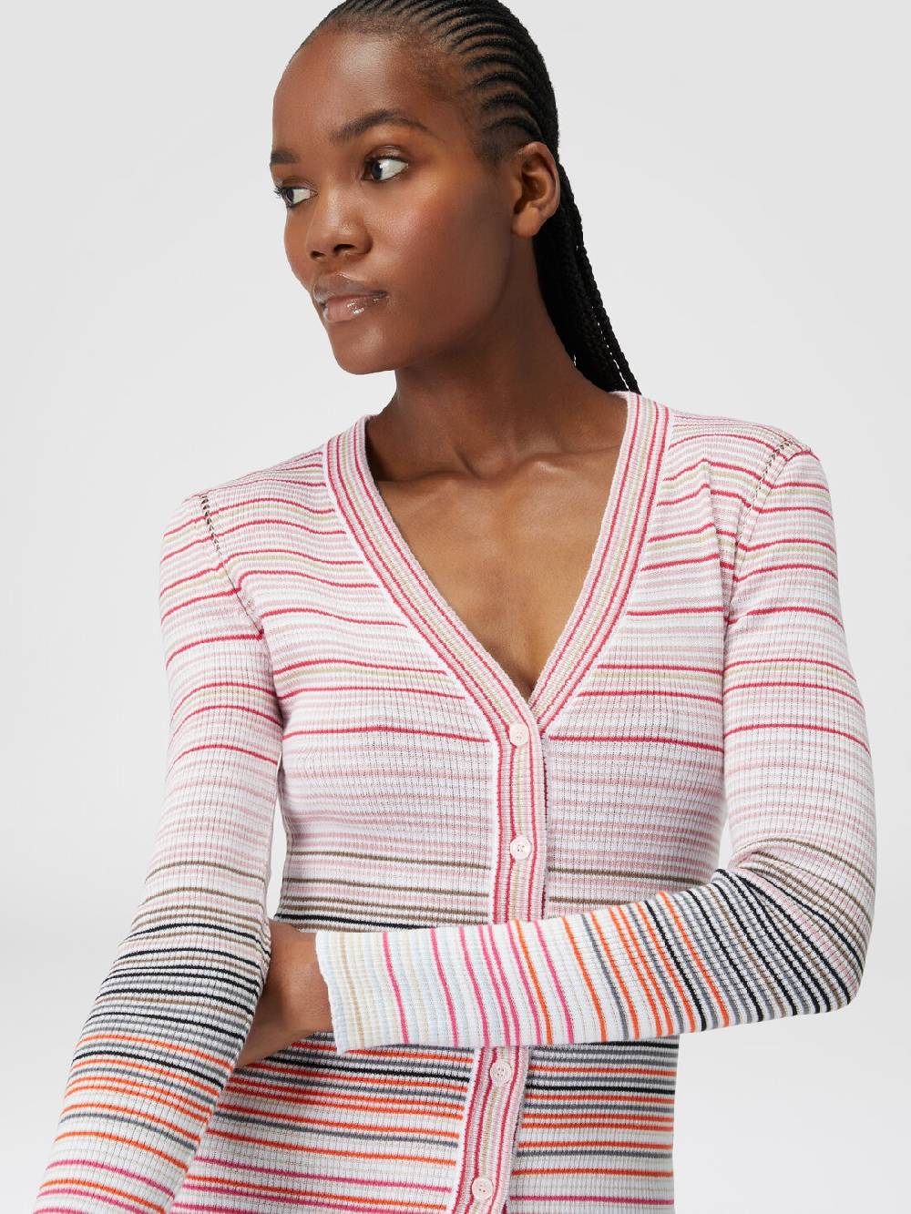 M Missoni Cardigan in cotone e viscosa a righe Vendita calda