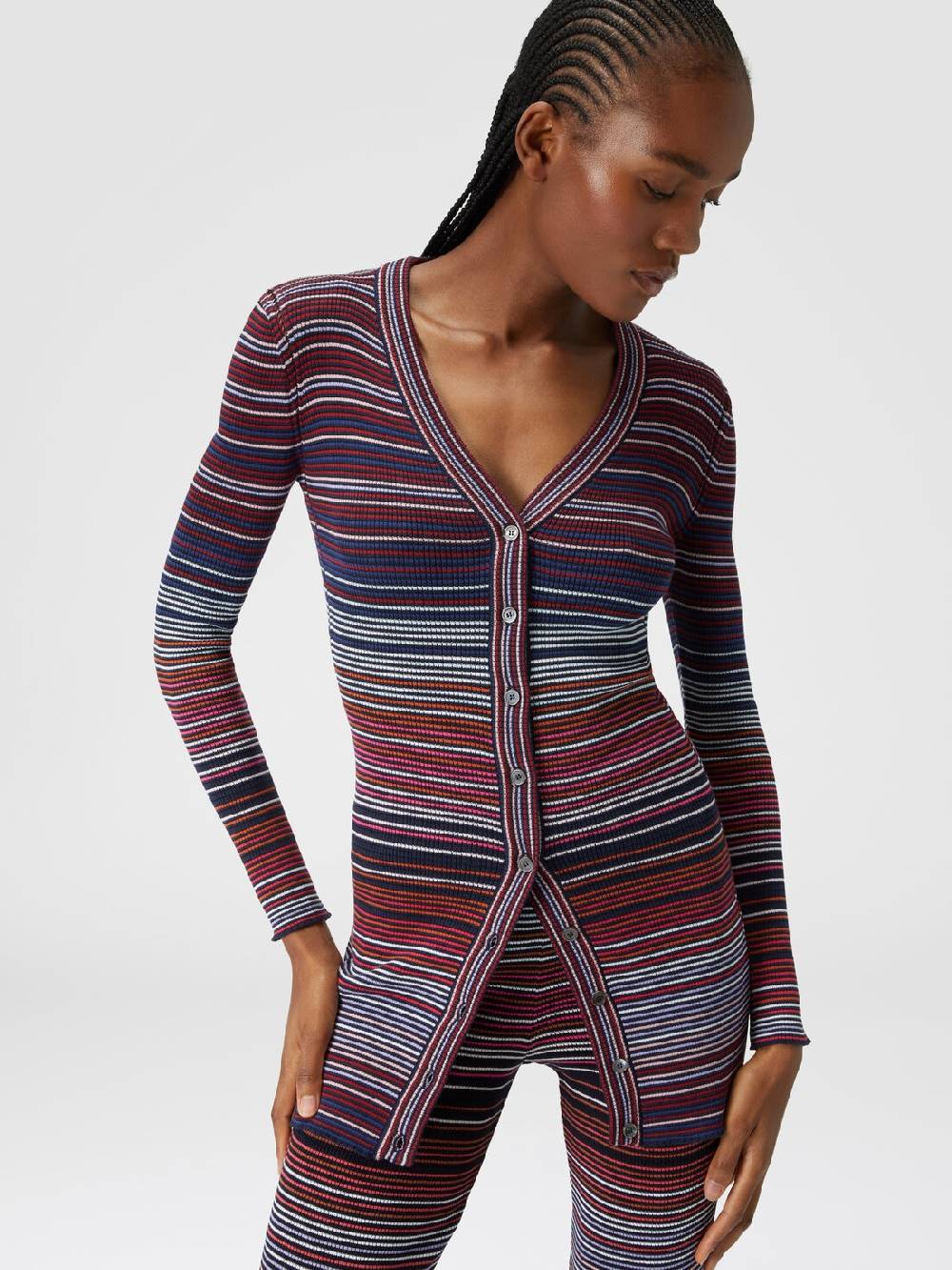 M Missoni Cardigan in cotone e viscosa a righe Offerta migliore