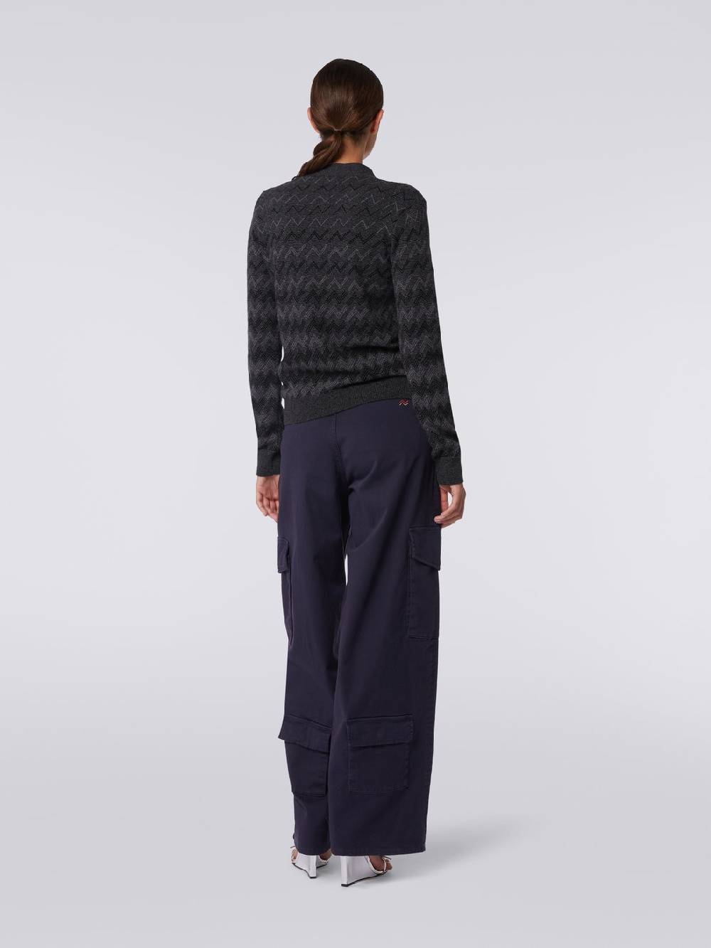 M Missoni Cardigan con scollo a V in cachemire con zig zag Latest fashion