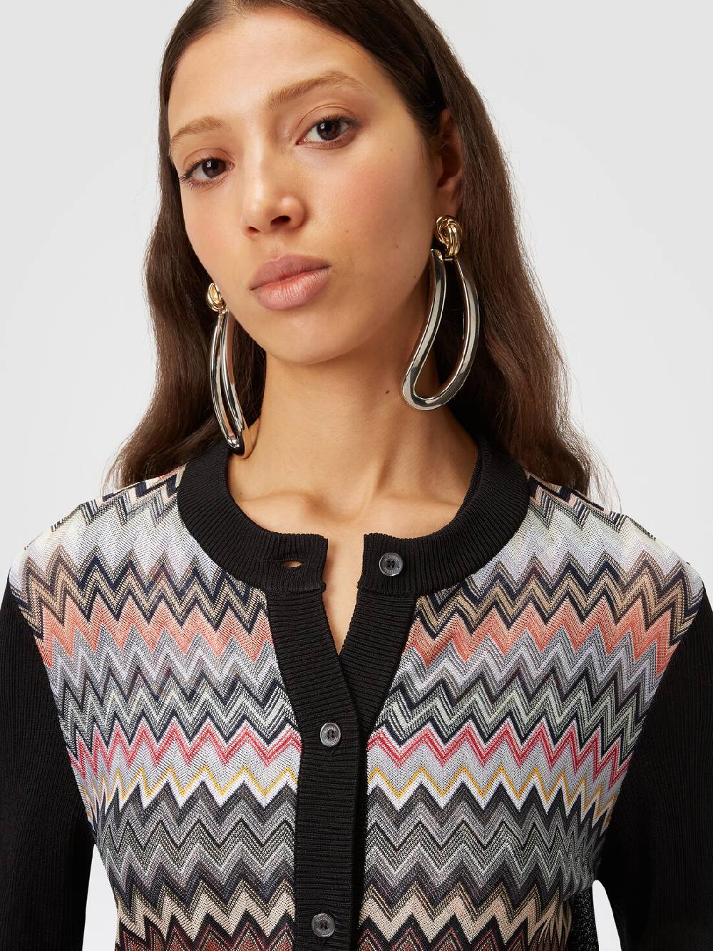 M Missoni Cardigan corto in viscosa chevron Online Outlet