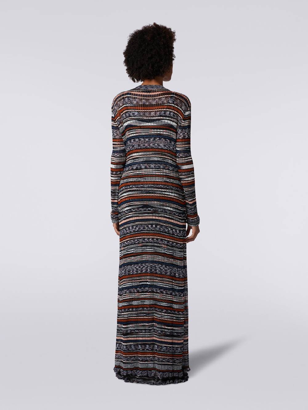 M Missoni Cardigan lungo a costine in viscosa fiammata Offerta temporanea