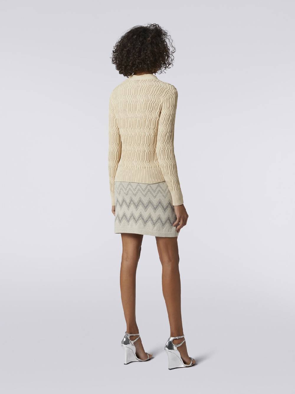 M Missoni Cardigan in cotone con nervature verticali a rilievo Offerte esclusive