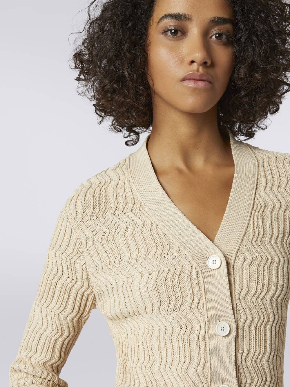M Missoni Cardigan in cotone con nervature verticali a rilievo Offerte esclusive