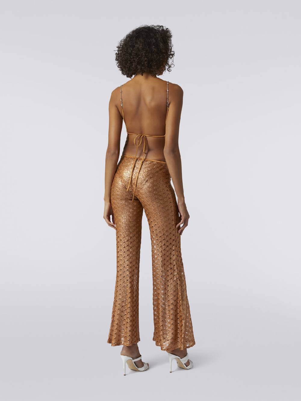 M Missoni Pantaloni copricostume effetto pizzo con fondo svasato Liquidazione
