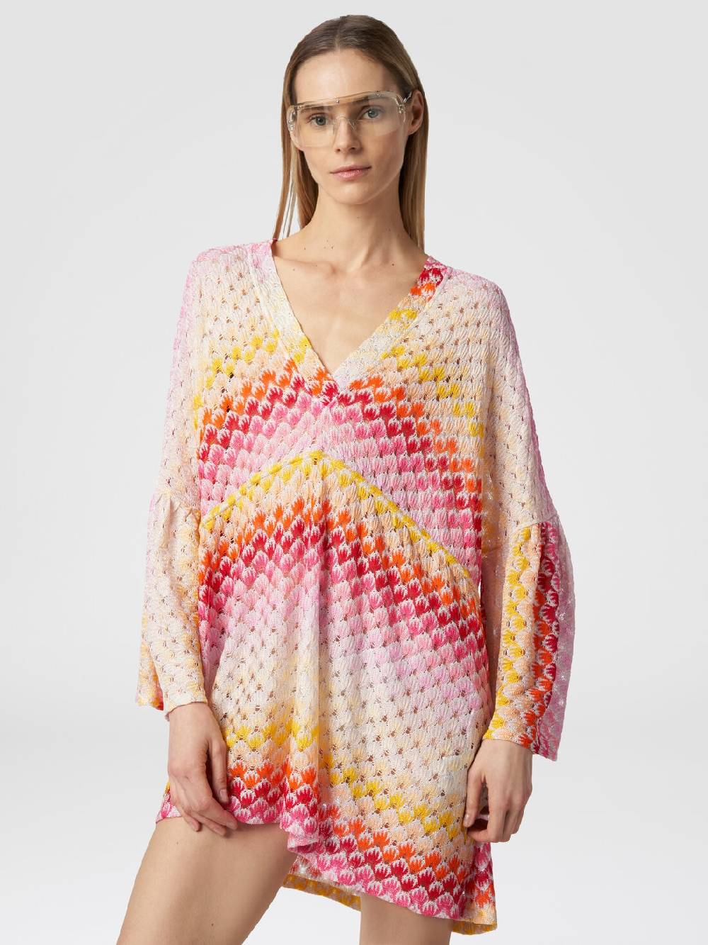 M Missoni Caftano copricostume corto effetto pizzo con lurex Enormi risparmi