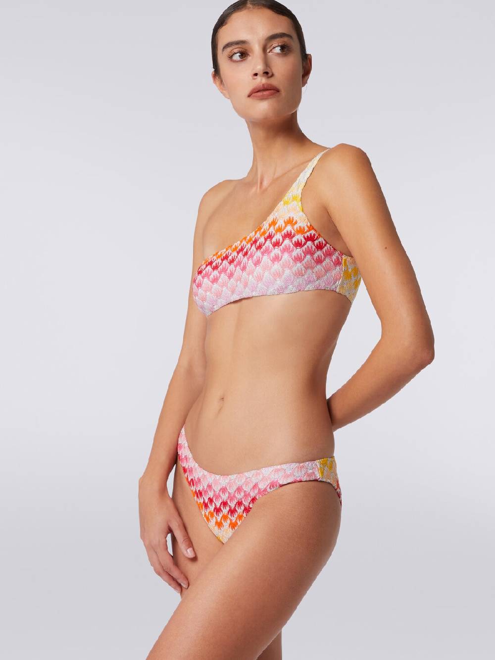 M Missoni Bikini monospalla effetto pizzo dégradé con lurex Offerta settimanale