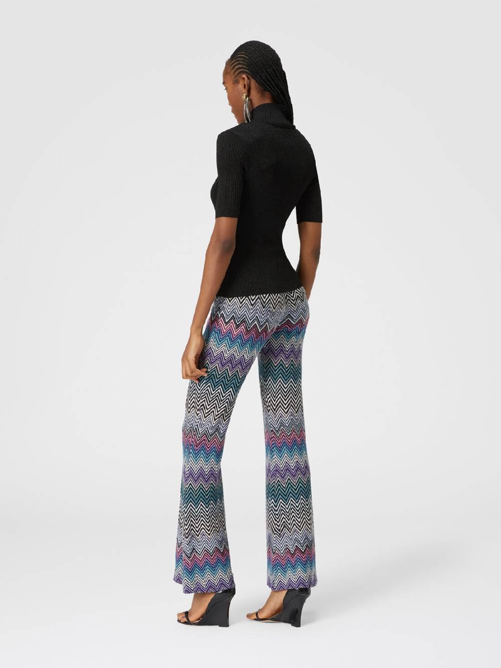 M Missoni Pantaloni flare in lana zig zag Ultimi tre giorni