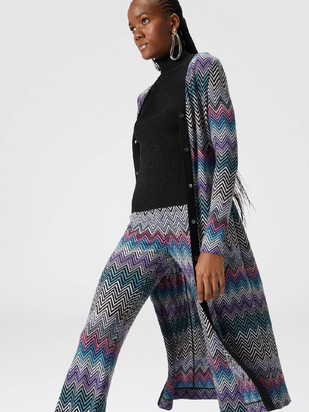 M Missoni Pantaloni flare in lana zig zag Ultimi tre giorni