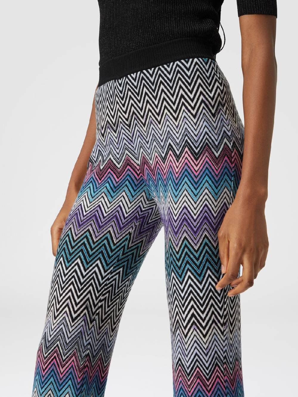 M Missoni Pantaloni flare in lana zig zag Ultimi tre giorni