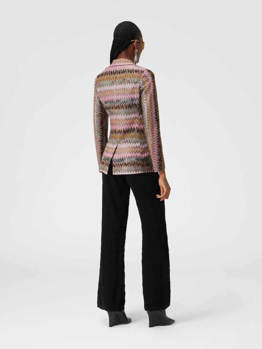 M Missoni Blazer in maglia di viscosa chevron lamé ACQUISTA ORA