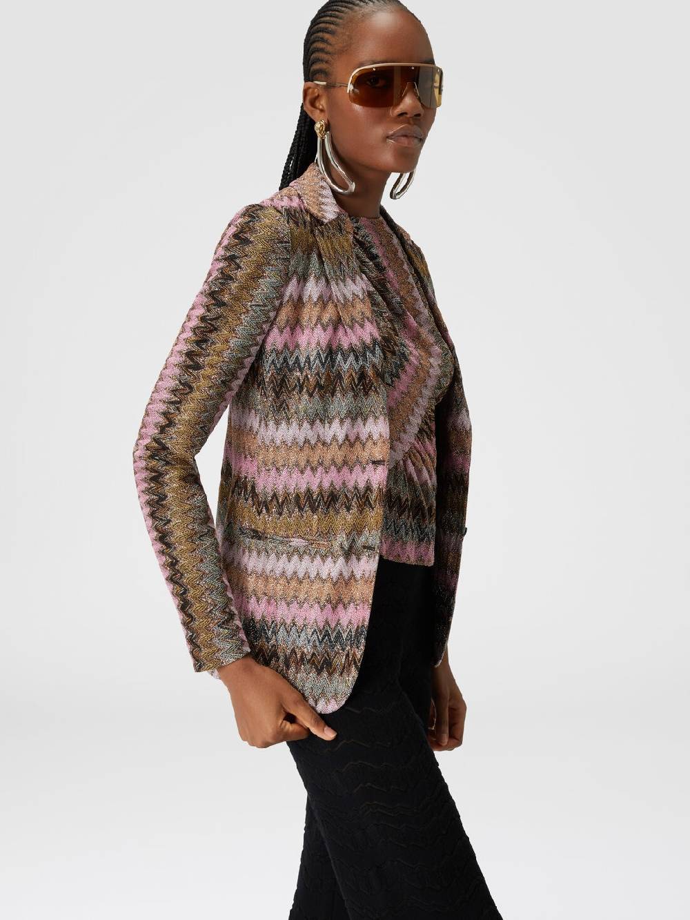 M Missoni Blazer in maglia di viscosa chevron lamé ACQUISTA ORA
