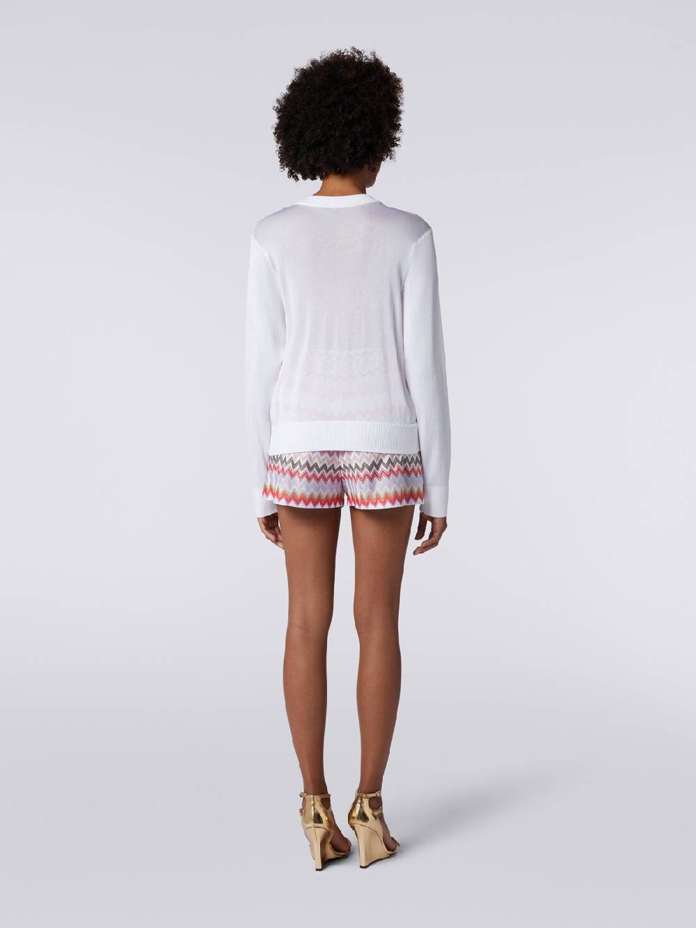 M Missoni Cardigan corto in viscosa chevron Fino al 60% di sconto