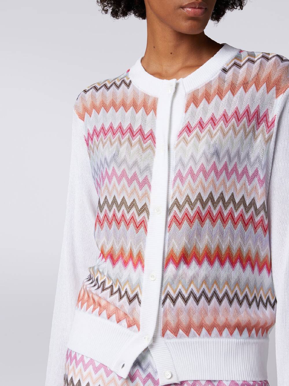 M Missoni Cardigan corto in viscosa chevron Fino al 60% di sconto