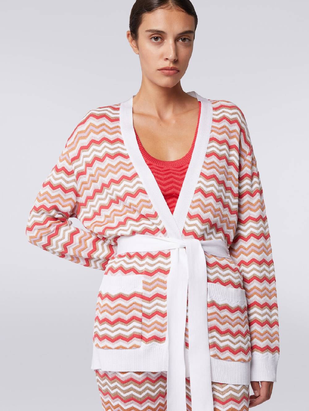M Missoni Cardigan in maglia di cotone e viscosa zig zag Fino al 65% di sconto