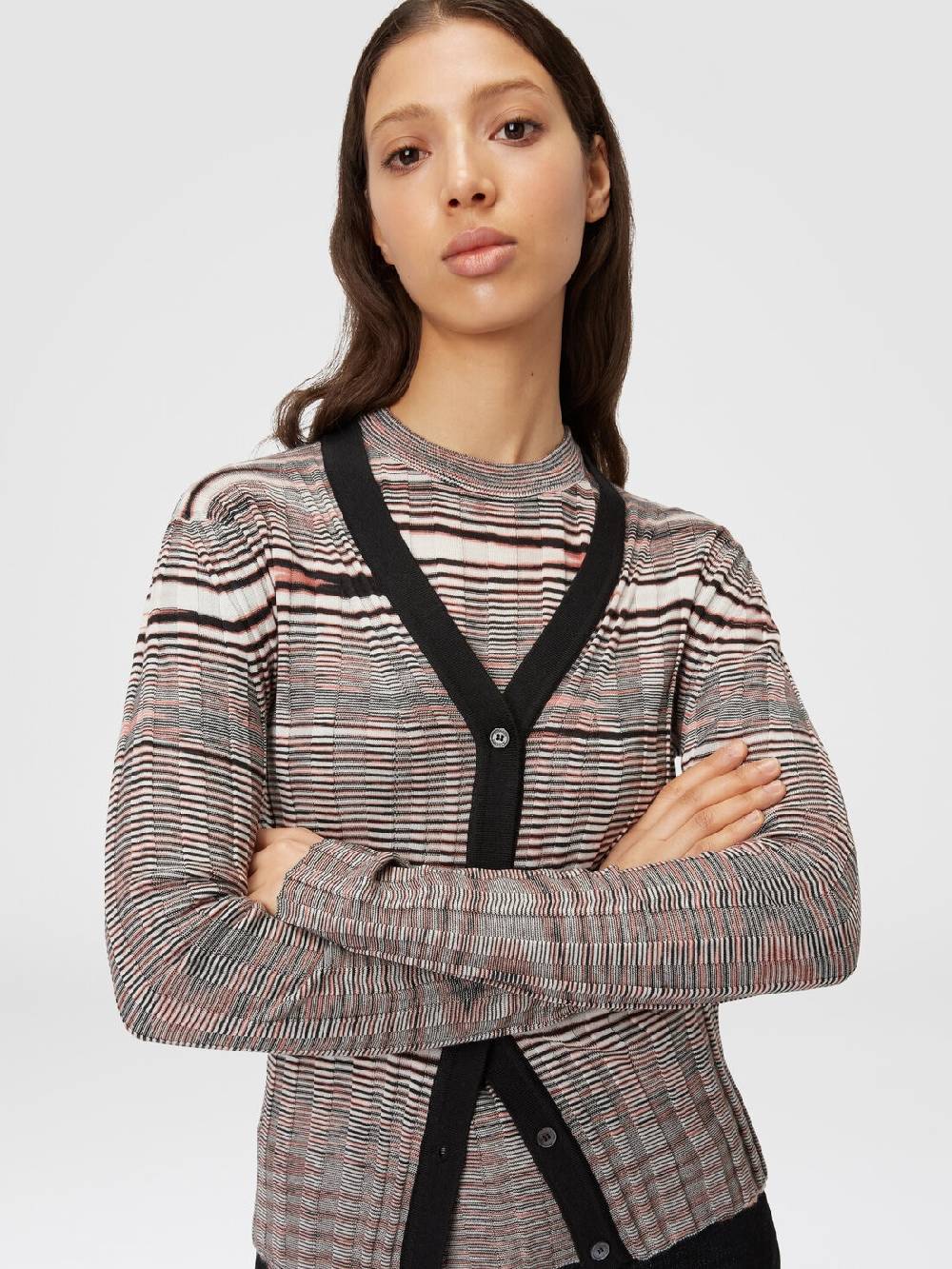 M Missoni Cardigan a costine in cashmere e seta fiammata Only for today