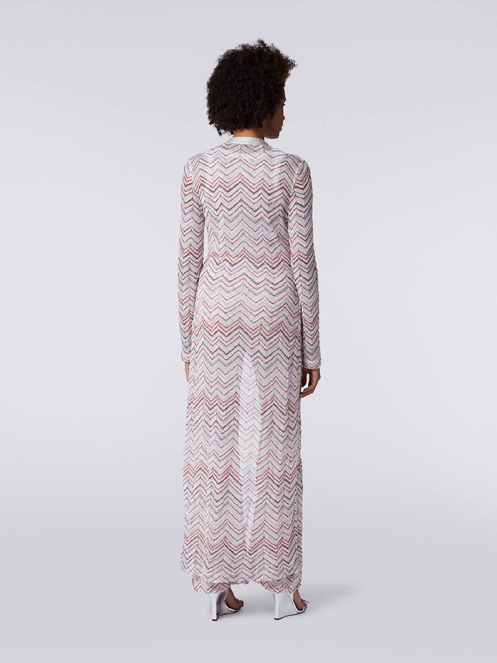 M Missoni Cardigan lungo in maglia zig zag con lurex e paillettes Offerta speciale della fabbrica