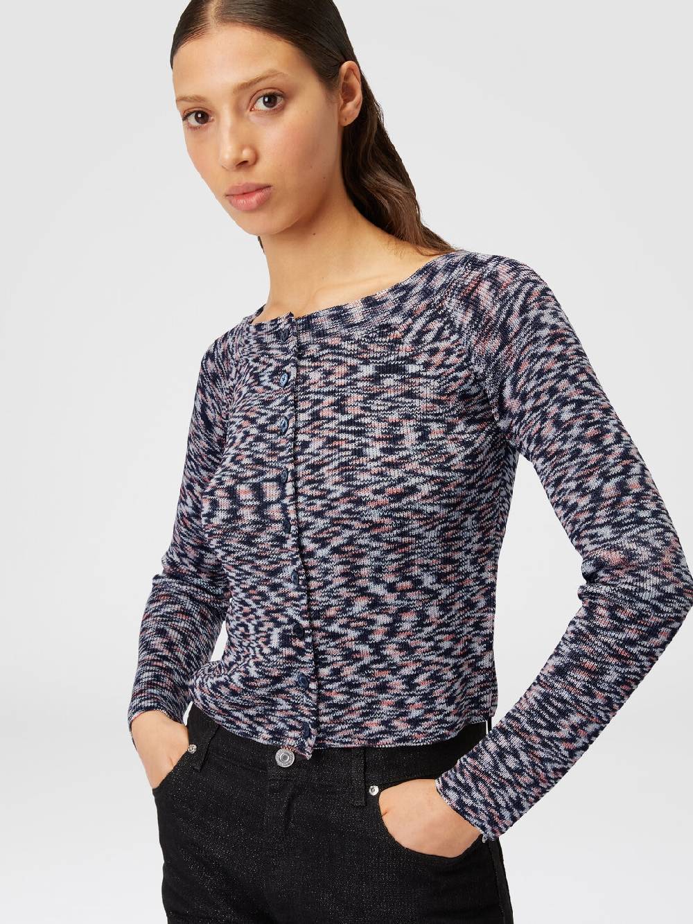 M Missoni Cardigan corto in misto viscosa fiammata Sostegno trimestrale