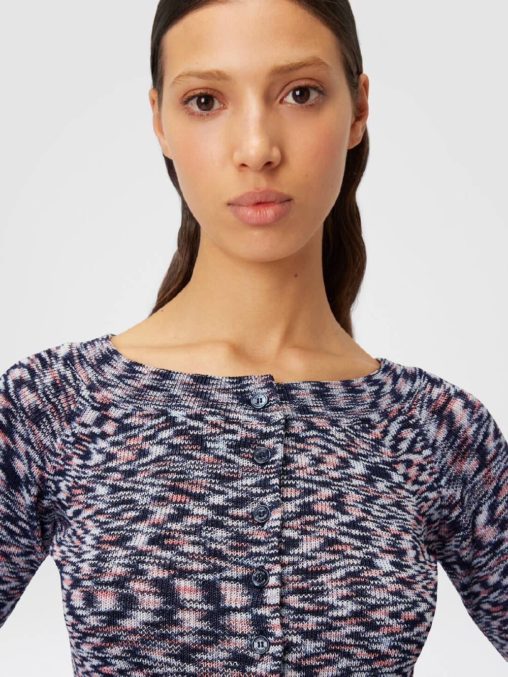 M Missoni Cardigan corto in misto viscosa fiammata Sostegno trimestrale