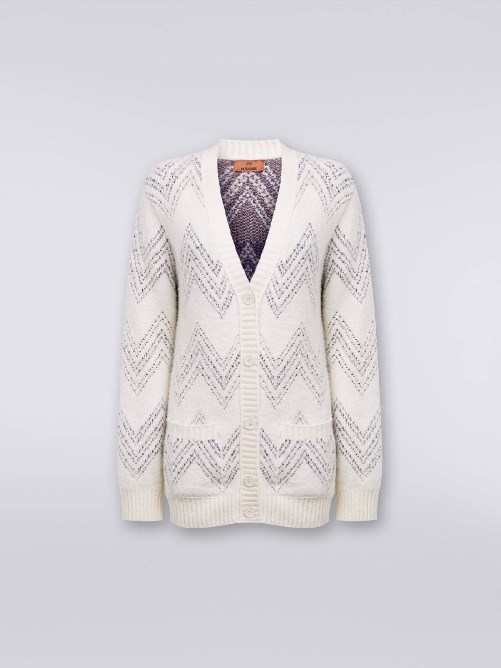 M Missoni Cardigan oversize in misto cotone zig zag Fino al 55% di sconto